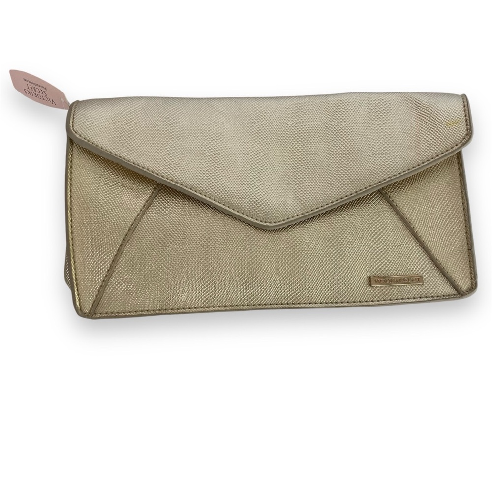 Victoria's Secret Small Soft-sided Metallic Gold Clutch Purse